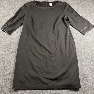 Chico's Dress Women's 14p 2.5P Black Formal 3/4 Sleeves Zip